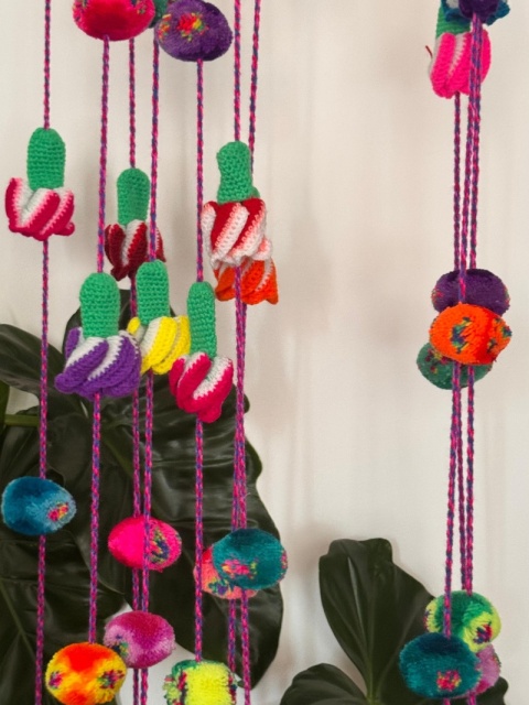 Girlanda PomPom z kwiatami