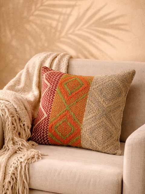Poszewka dekoracyjna z Peru – ręcznie tkana, wełna naturalna