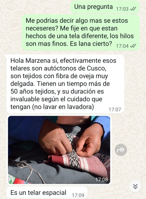 Saszetka/kopertówka ręcznie tkany materiał andyjski (100% wełna, vintage)